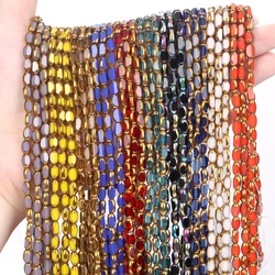 4x7mm Rice Shape Faceted Natural Crystals Glass Gold Stone Beads for Jewelry DIY Charm Bracelet Making Necklace Accessories 13''