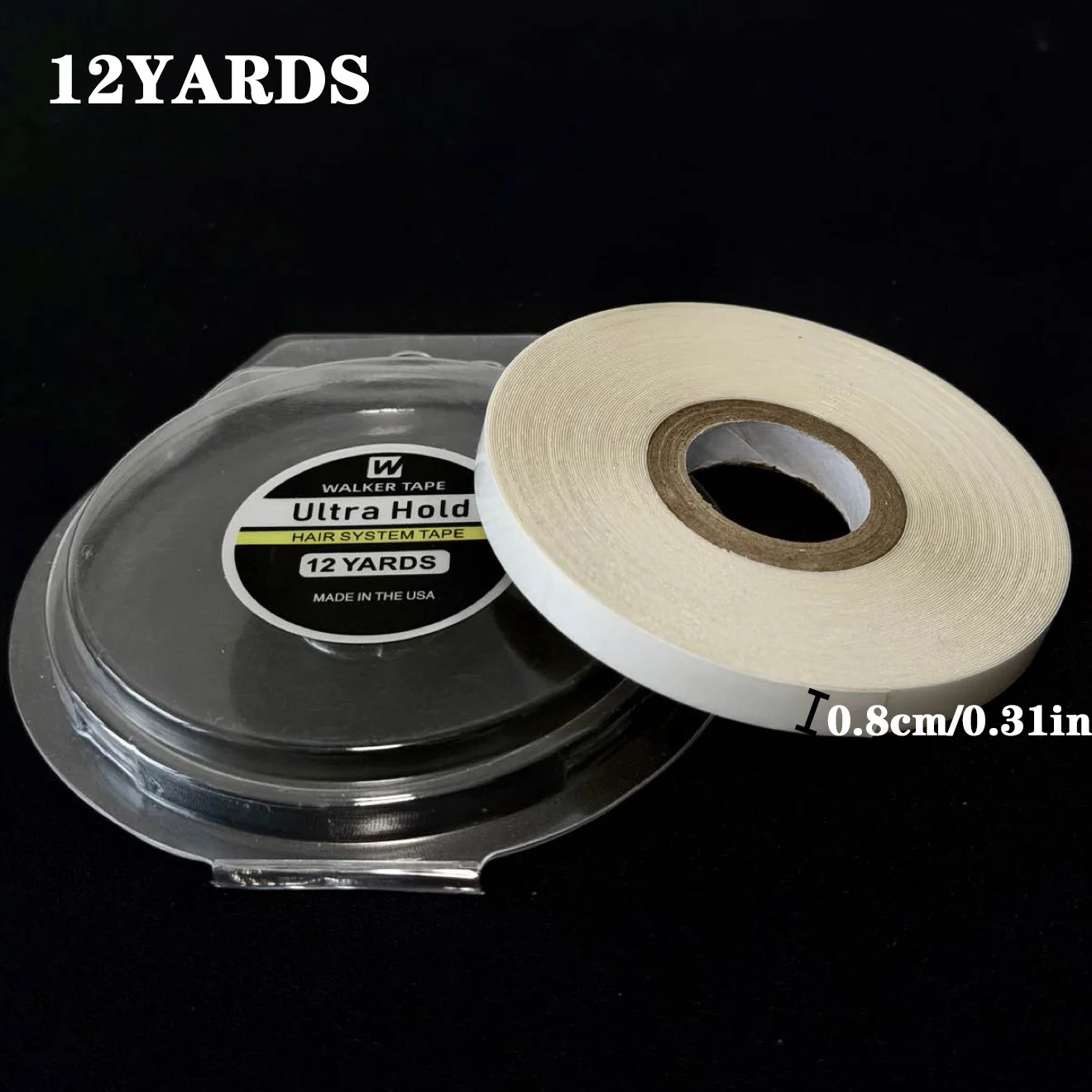 All with Box 0.8/1.0/1.27/2/2.54cm Width 12 Yards White Ultra Hold Tape Double Side Tape Lace Front Tape Hair Tape Wig Tape