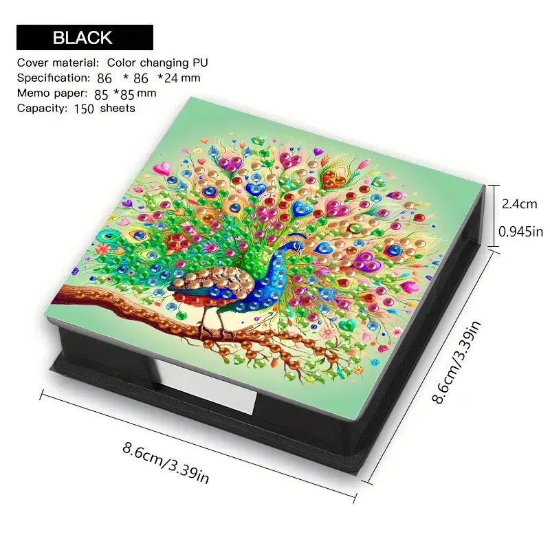 1 DIY Animal-Style Diamond Art Label Box, a Paper Note Label Box Suitable for Study and Office Use