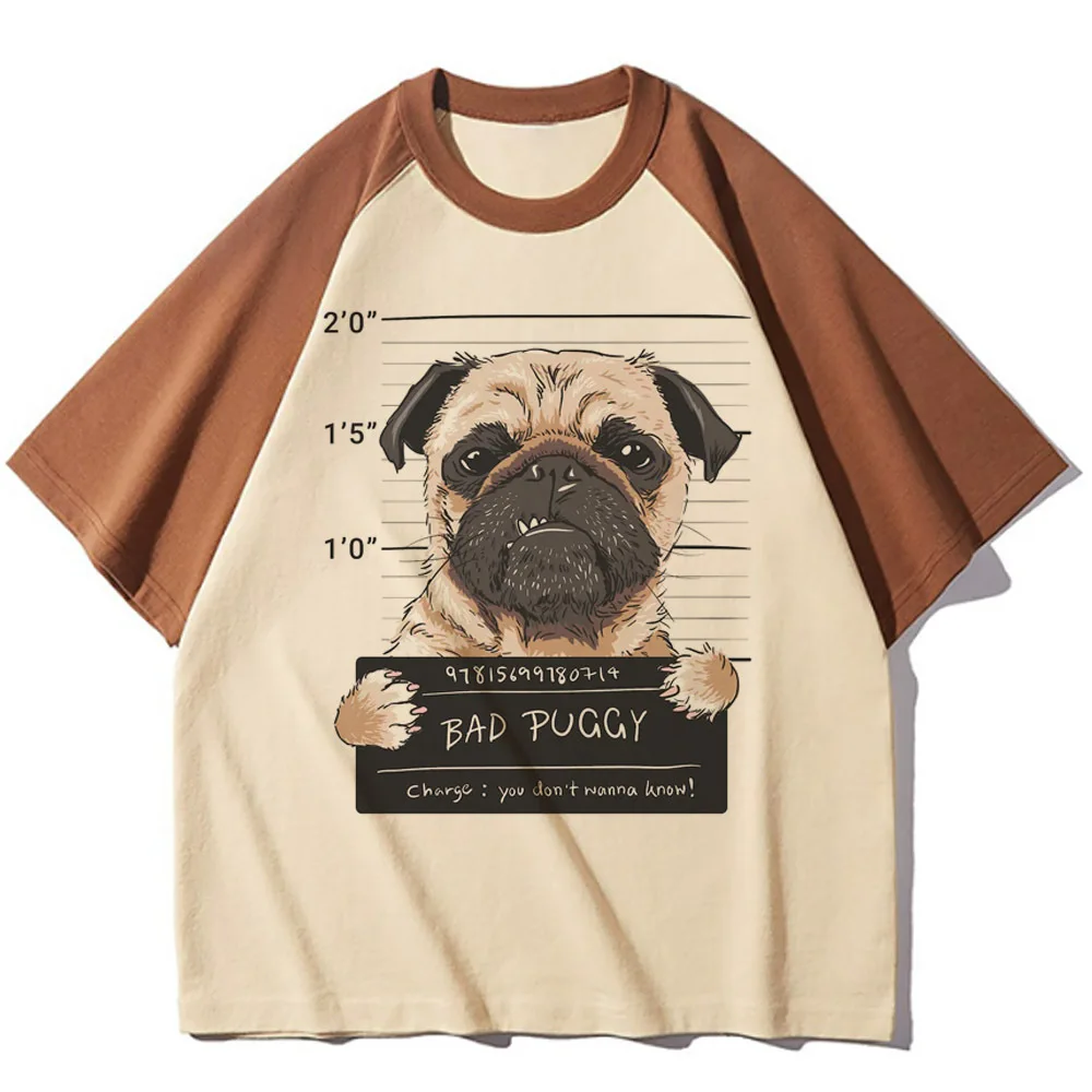 Pug top women youthful t shirt female funny clothing