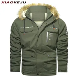 Parka térmica longa masculina, casaco grande, tamanho grande para casacos frios de inverno, jaquetas masculinas, roupas, jatos com capuz, novo