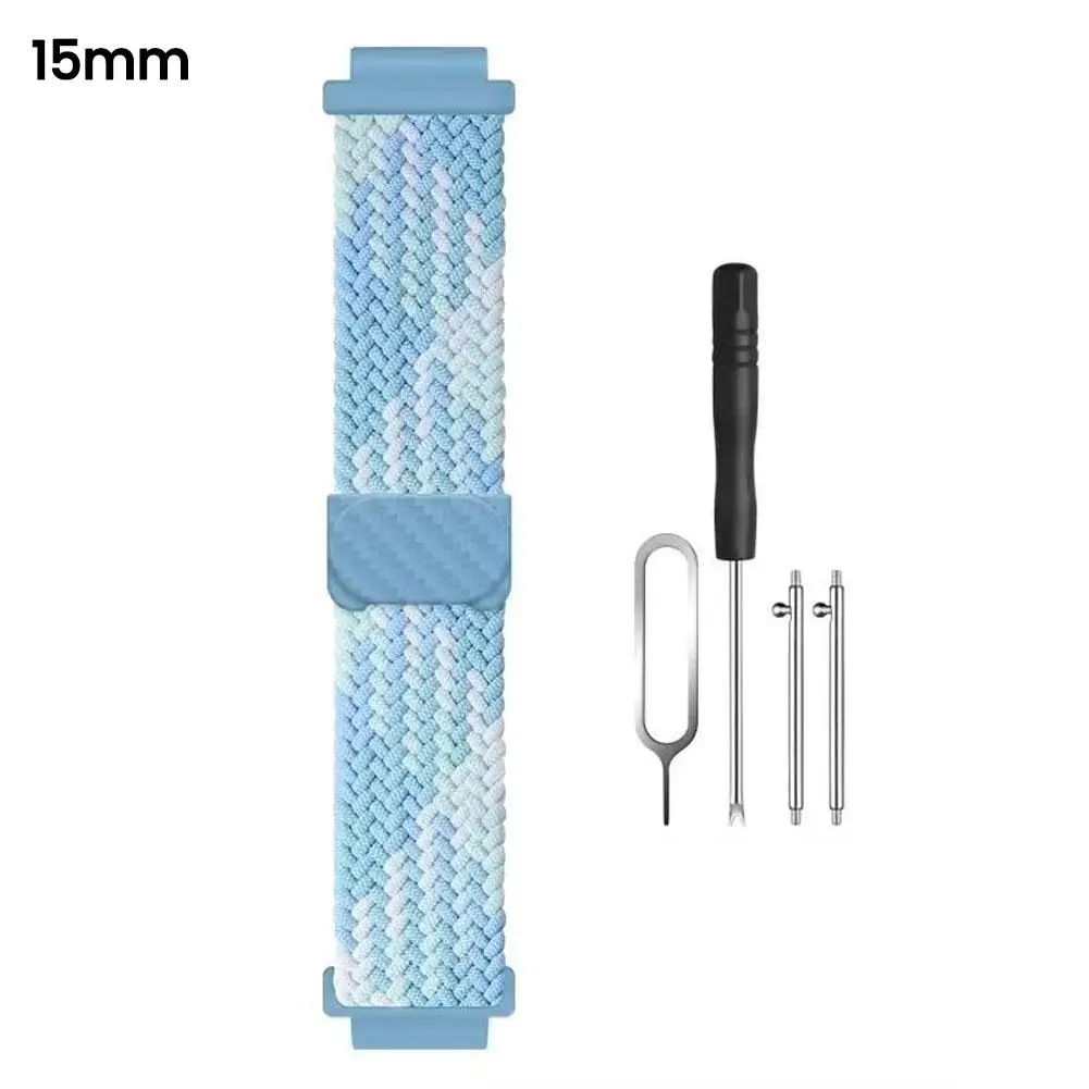 Universelles magnetisches Smartwatch-Nylonarmband mit Schnalle für Kinder 15/16/17mm Atmungsaktives, verstellbares, elastisches Ersatzarmband – Detail 1