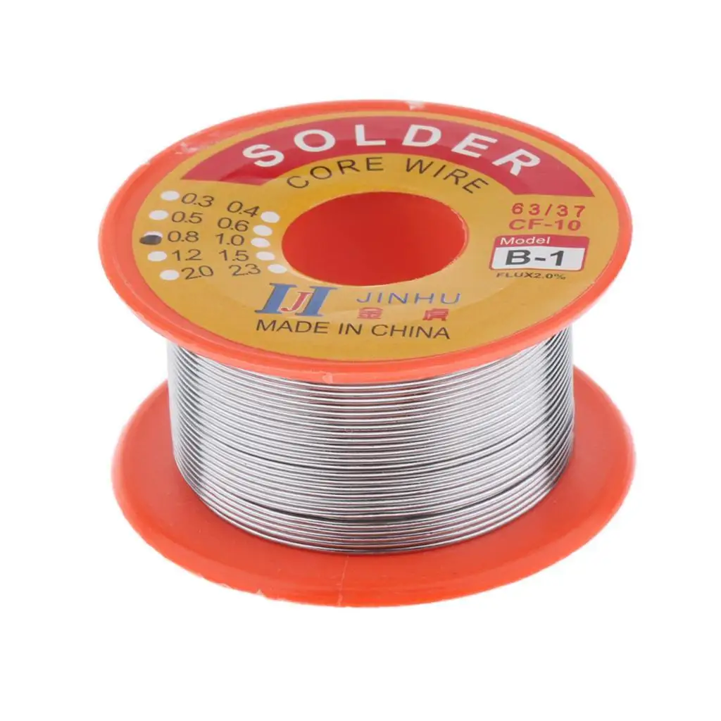 Tin chumbo rolo Rosin Core solda Wire Reel, boa soldabilidade e resistência de isolamento, alta qualidade, 0.8mm, 50g, 60g, 40