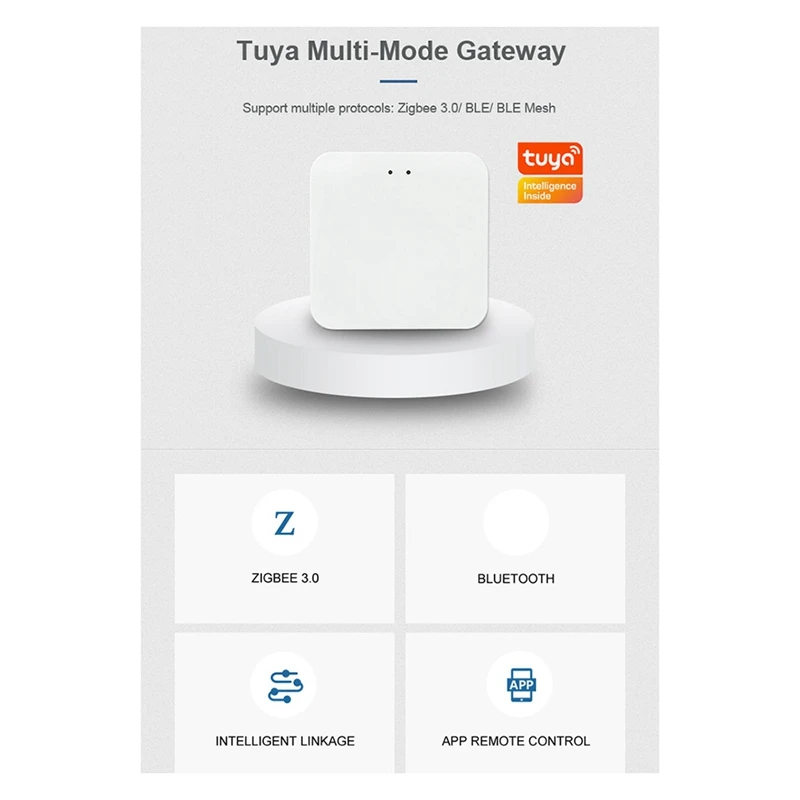 1 Piece Tuya Zigbee 3.0 Smart Gateway Hub White Wireless Smart Home Bridge For Alexa Google Home