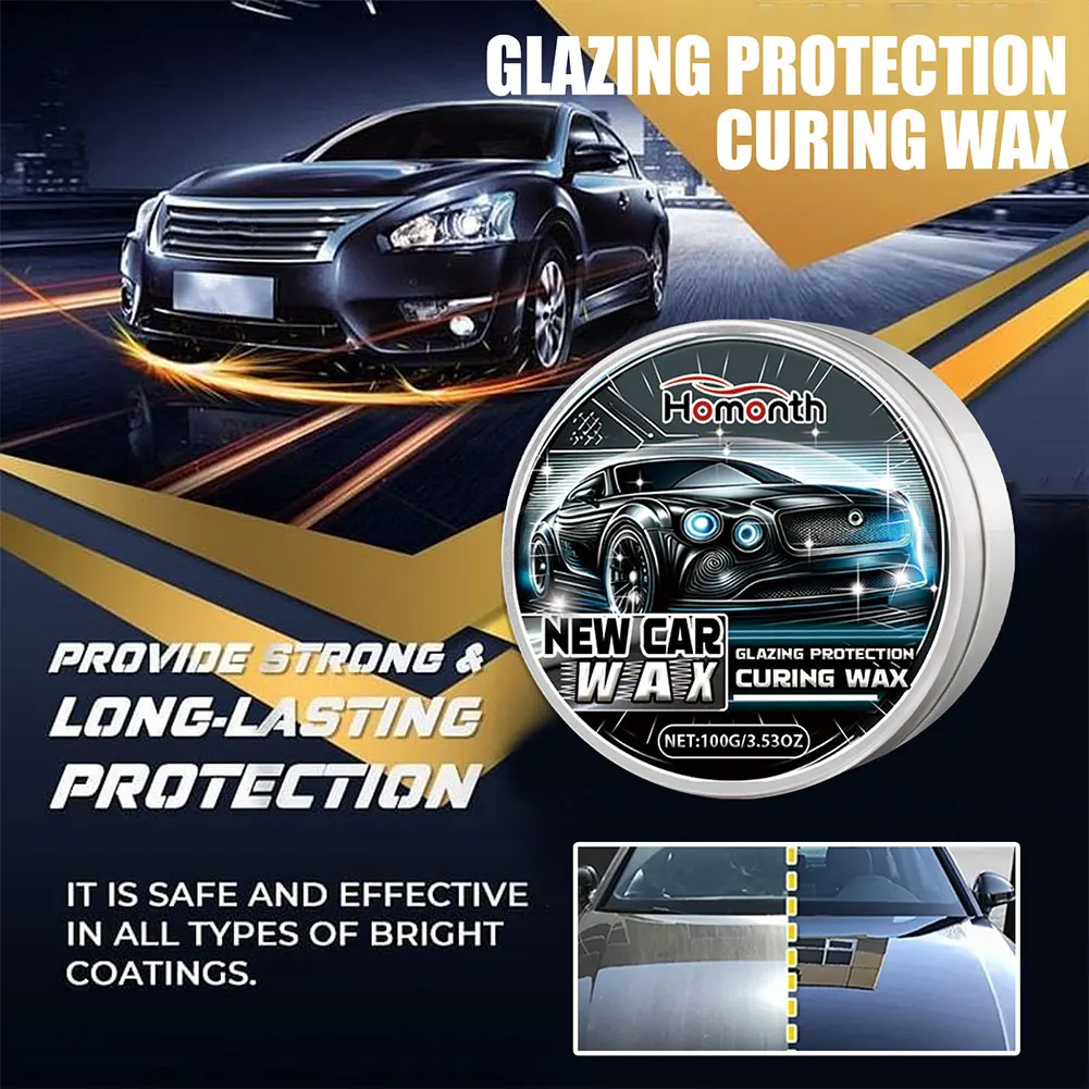 

100g Car Wax Auto Paint Care High Gloss Shine Car Wax Crystal Plating Set Super Hydrophobic Coating Glazing Hydrophobic Top Coat