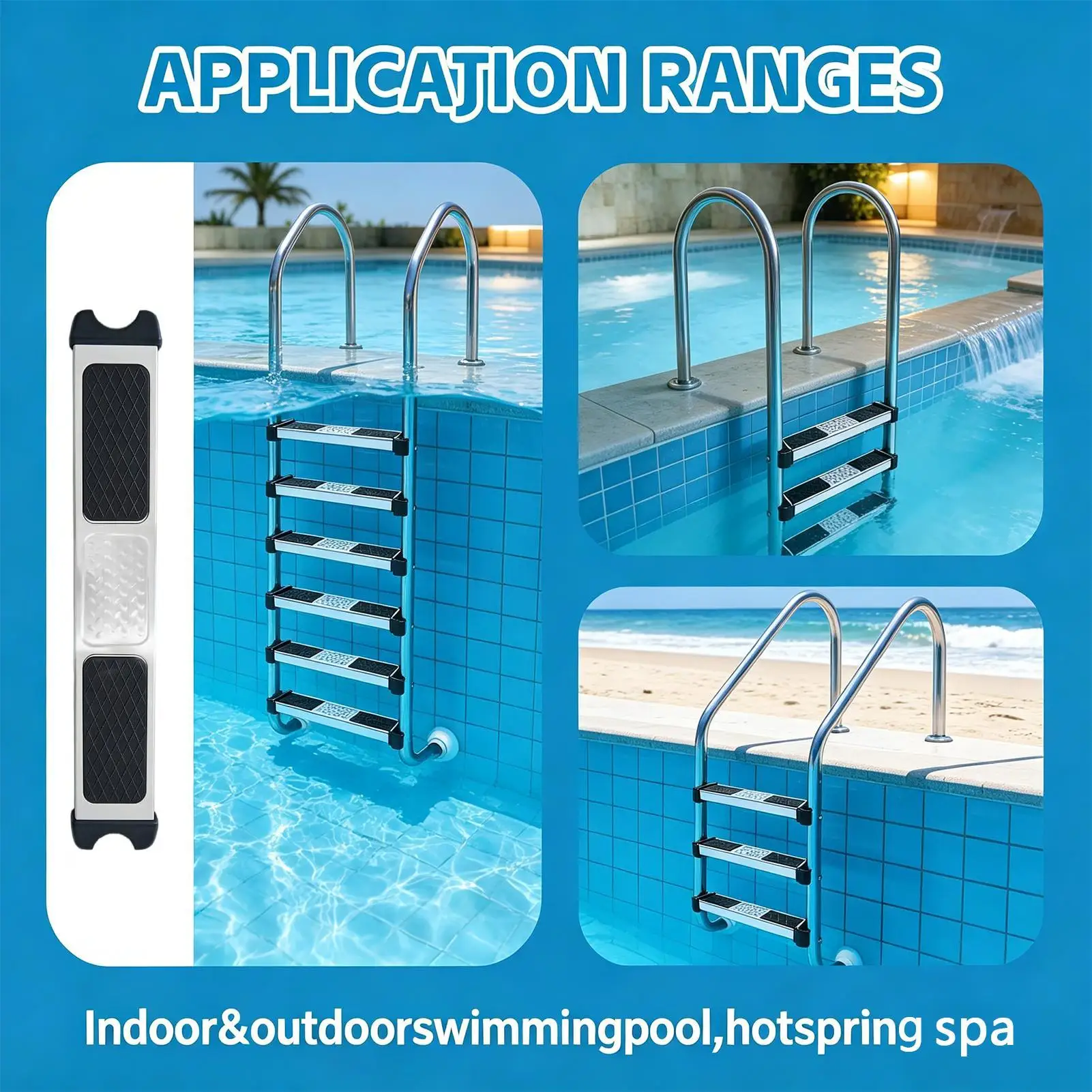 

Swimming Pool Ladder Steps 1.9 Inch Stainless Steel With Bolts Swimming Pool Ladder Rung Step For Home Villa Hotel Resort Water