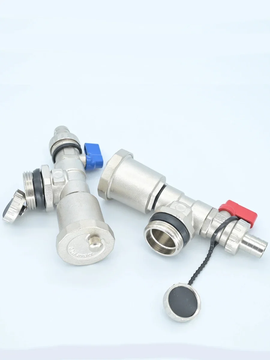 One Set/ DN25 Brass End Part with Air Vent Valve,Drain Valve