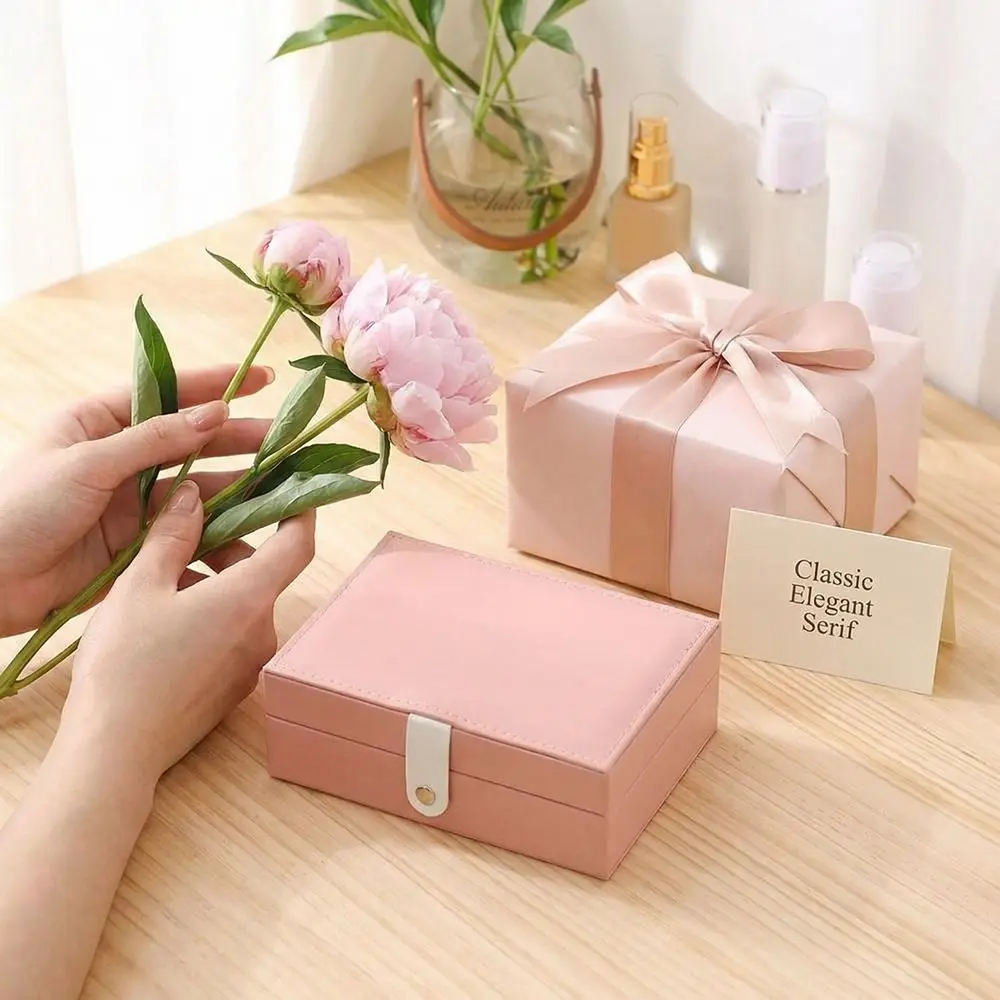 

Large Capacity Jewelry Boxes PU Leather Portable Necklace Ring Earrings Organizer Multi-function High Quality