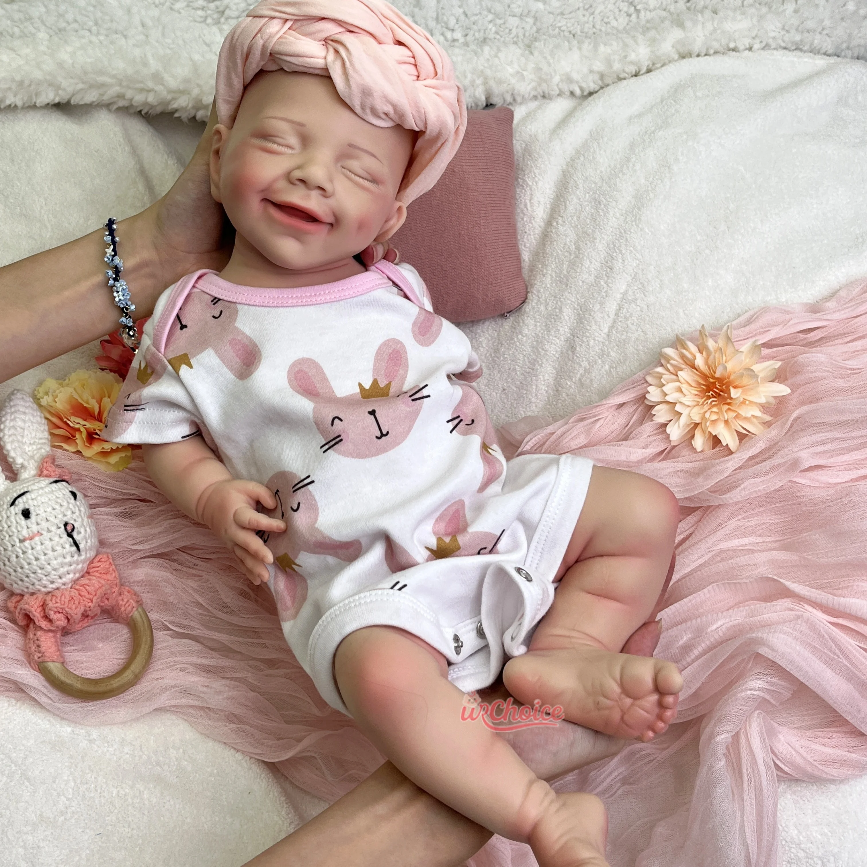 

Реалистичная 18-дюймовая силиконовая кукла реборн для маленьких девочек с ангельским лицом, мягкое тело для художественных выставок, подарки для детей