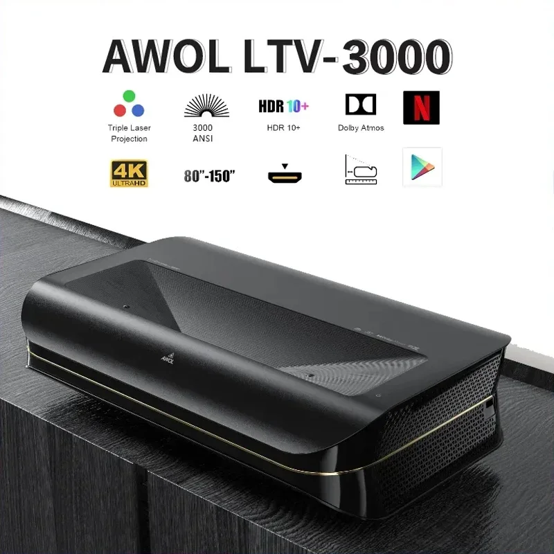 YYHCAWOL LTV-3000 4K 3D Triple Color Laser Projector TV DLP 3000ANSI Lumens Smart Home Android