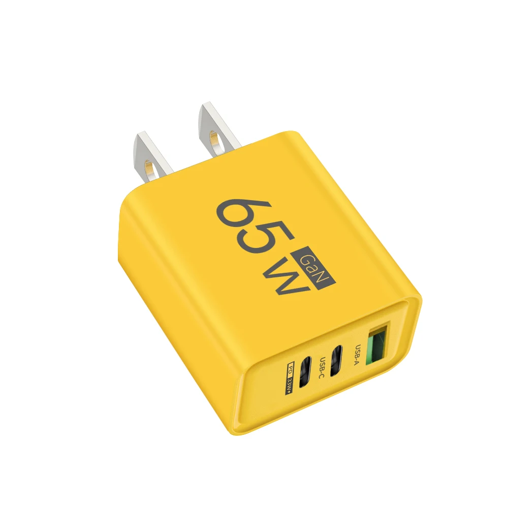 3 poorten PD 65 W USB snellader Type C mobiele telefoon snellaadadapter voor iPhone Samsung Xiaomi Oneplus wandlader