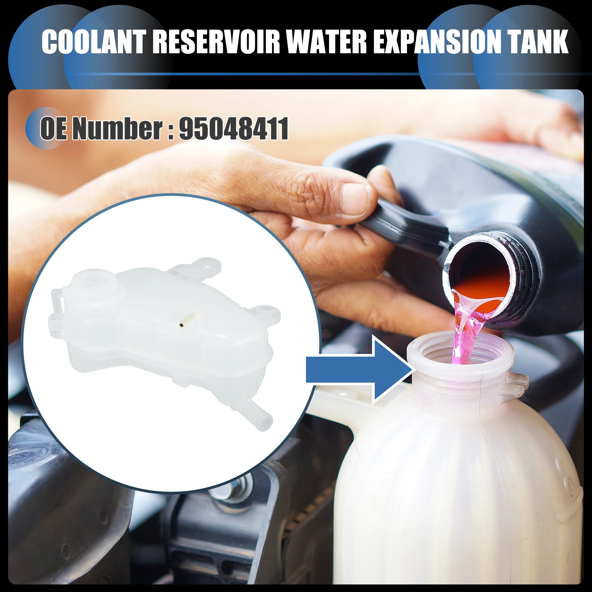 

UXCELL Coolant Expansion Recovery Overflow Tank No.95048411 for Chevrolet Sonic L4 1.4L Petrol Sedan 2012-2019
