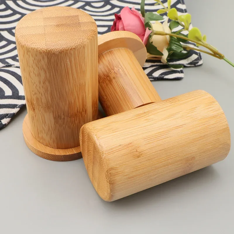 Bamboo Toothpick Holder Household Toothpick Dispenser Box Container Mini Wood Toothpicks Jar Home Table Decoration