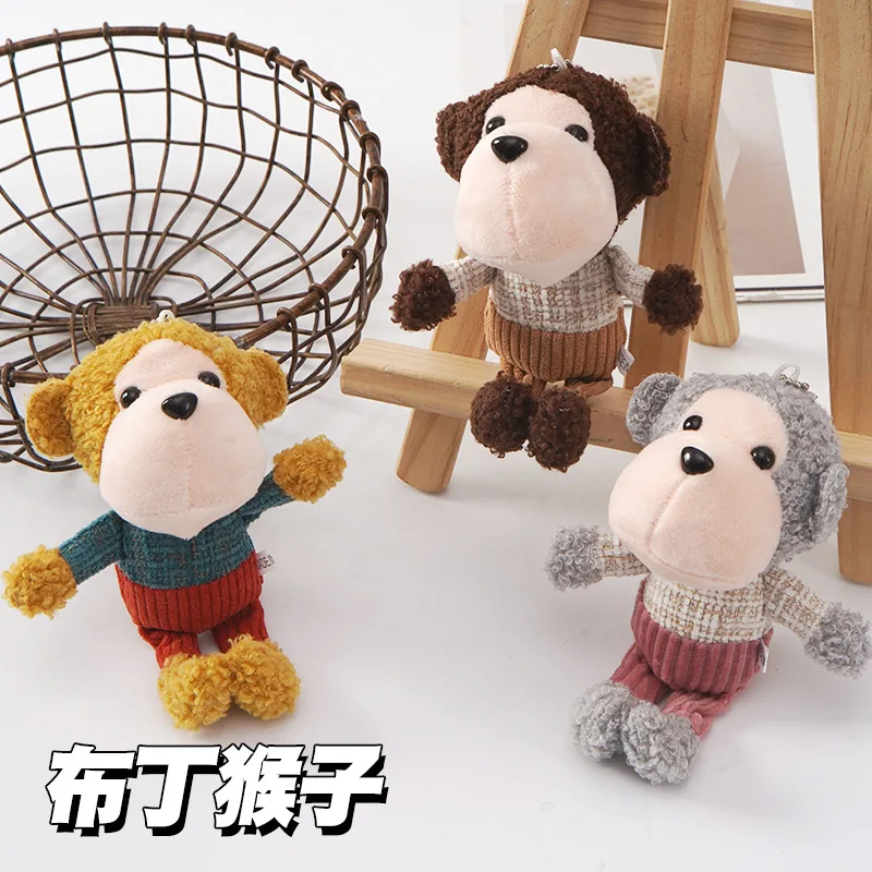 30pcs/Lot Wholesale Plush Animal Doll Toy Cartoon Pudding Monkey Bag Stuffed Keychain,Deposit First to Get Discount much,Pta369