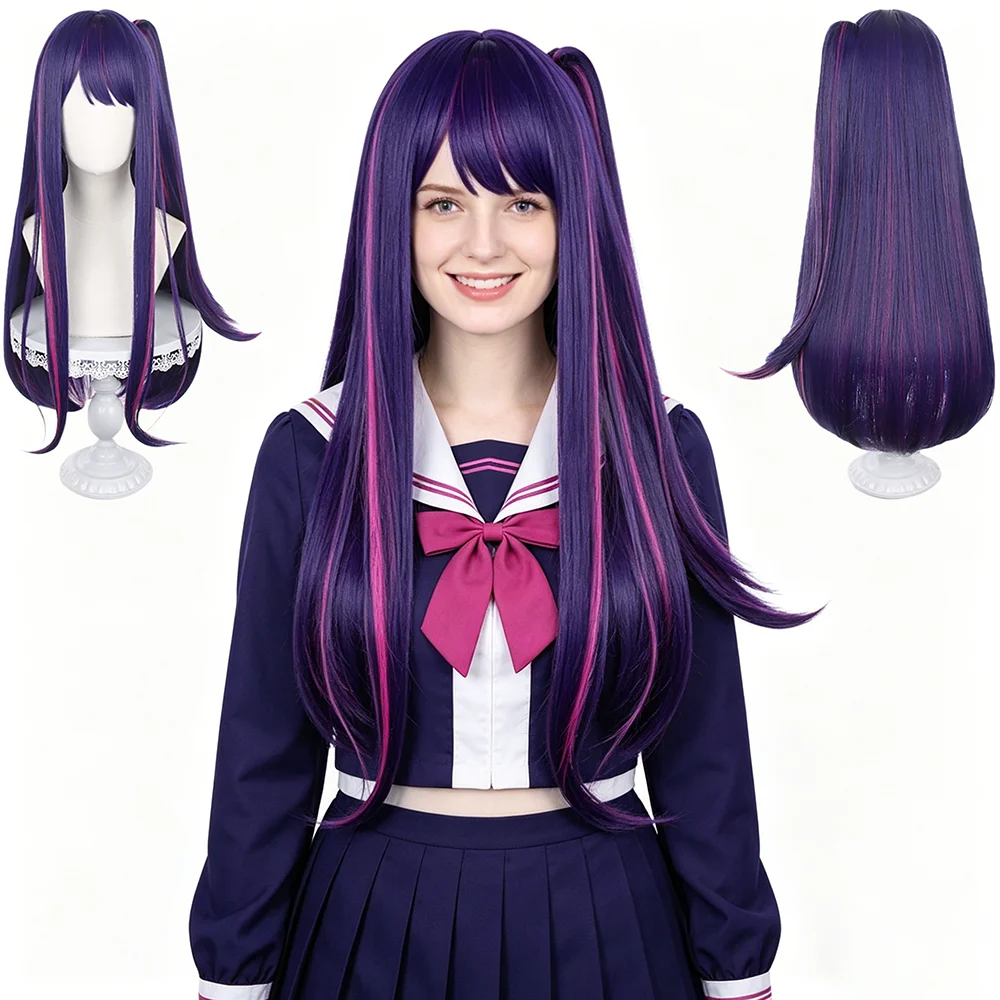 Detachable Ponytail Ai Hoshino Cosplay Wig Oshi no Ko Heat Resistant Synthetic Hair With Bangs For Women Halloween Party Costume
