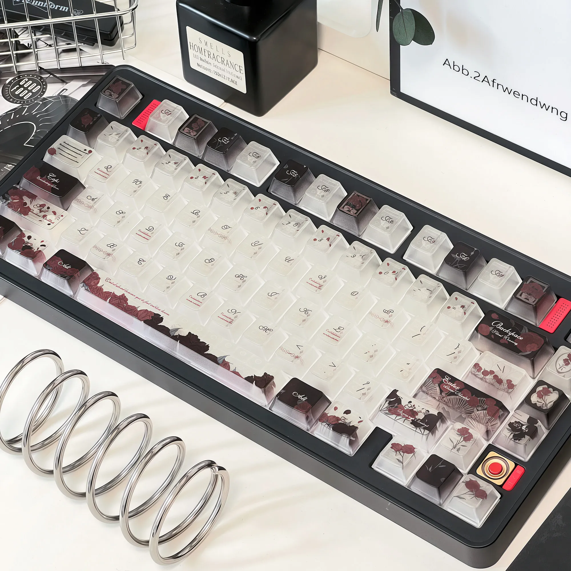 Fog Transparent PC Keycaps 120 Keys UV Printing Cherry Profile Key Cap for Cherry Gateron MX Switches Mechanical Keyboard