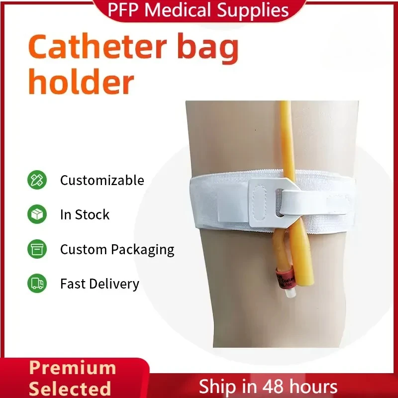 AP01 for Adjustable Urinary Catheter Leg Strap Latex Free Nylon Spandex with Wave Straight Slip Silicone