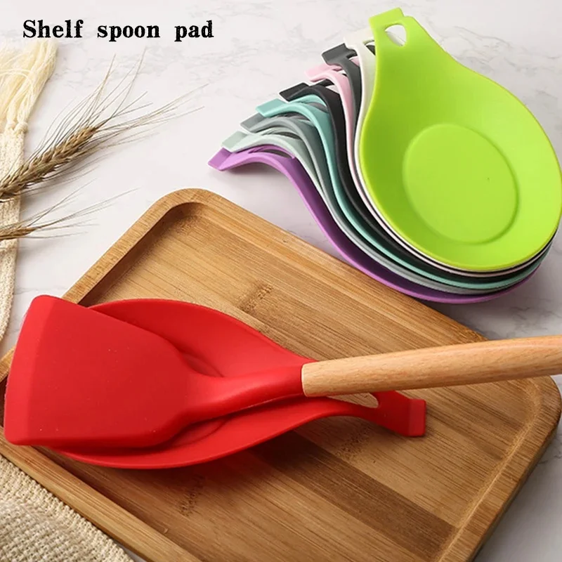 Silicone Rubber Spoon Cushion Soup Spoon Cushion Kitchen Utensil Cushion Heat Insulation Creative Dish Cushion Easy To Clean Spo