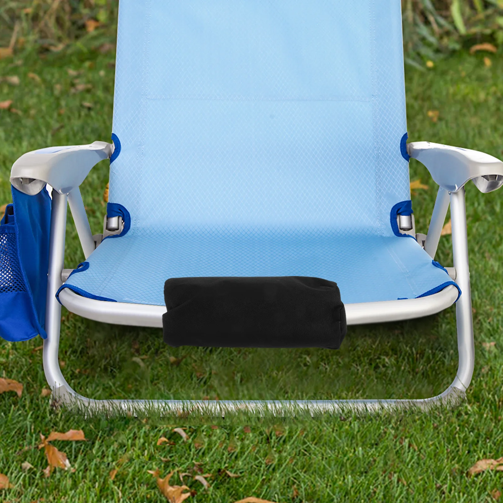 1 زوج كرسي صالة قابل للطي مسند للقدمين وسادة مقاوم للماء غير قابلة للانزلاق محمولة للاستخدام في الفناء في الحديقة في الهواء الطلق مسند قدم من القماش المتين
