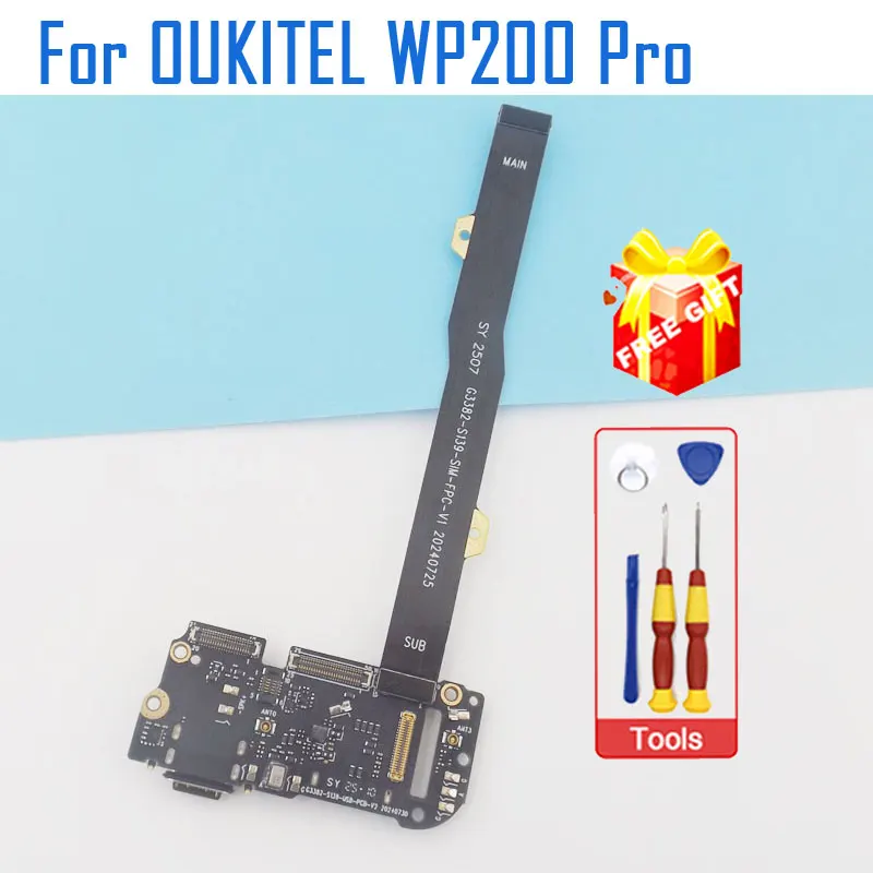 Оригинальная USB-плата OUKITEL WP200 Pro, плата порта зарядки с основным кабелем для SIM-карты FPC, гибкий FPC для телефона OUKITEL WP200 Pro