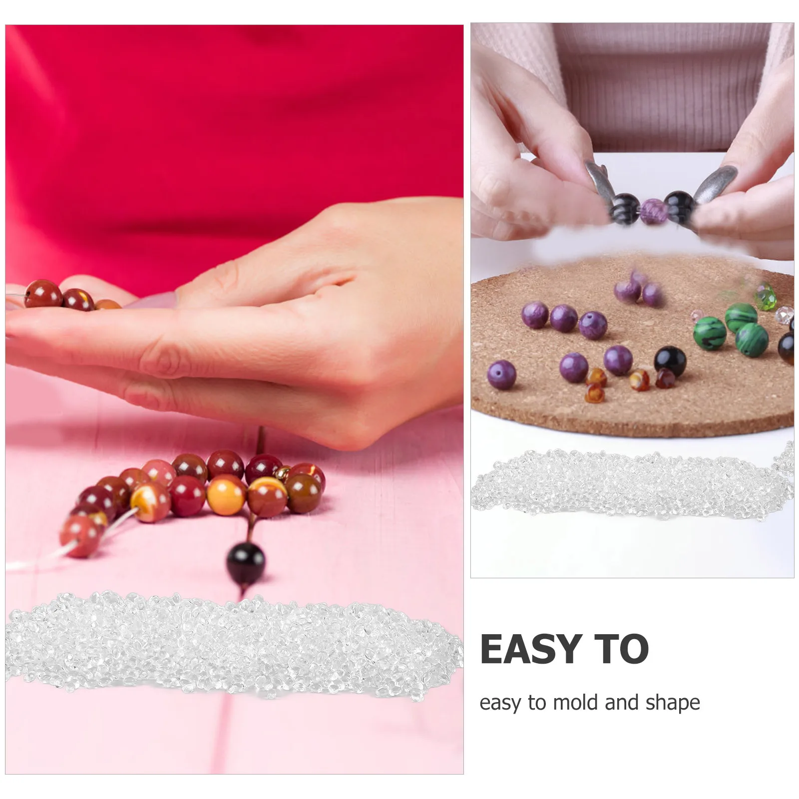 

1 Bag of Reusable Transparent Modeling Pellets Lightweight Thermoplastic Beads for Art Craft Projects Cosplay Accessories