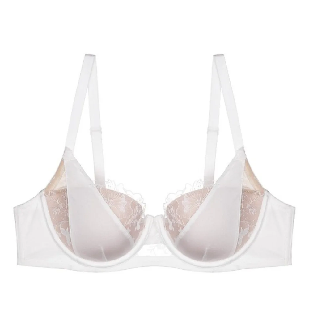 セクシーなBANERDANNI French Style Lace Bra Set Color Block Soft Underwire Thin Cup Minimizer Lift Support Comfort Lingerie Women M-40