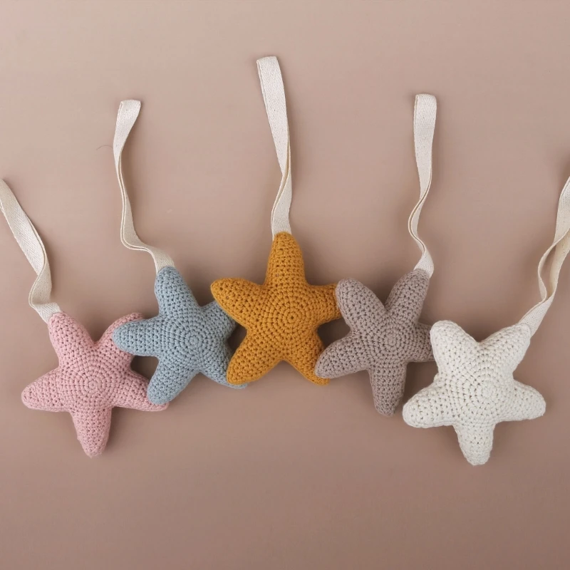 Baby Pacifier Clip Pendant Crochet Knitted Moon Star Shape Newborn Pacifier Pendant DIY Dummy Nipple Holder Baby Teething Toys