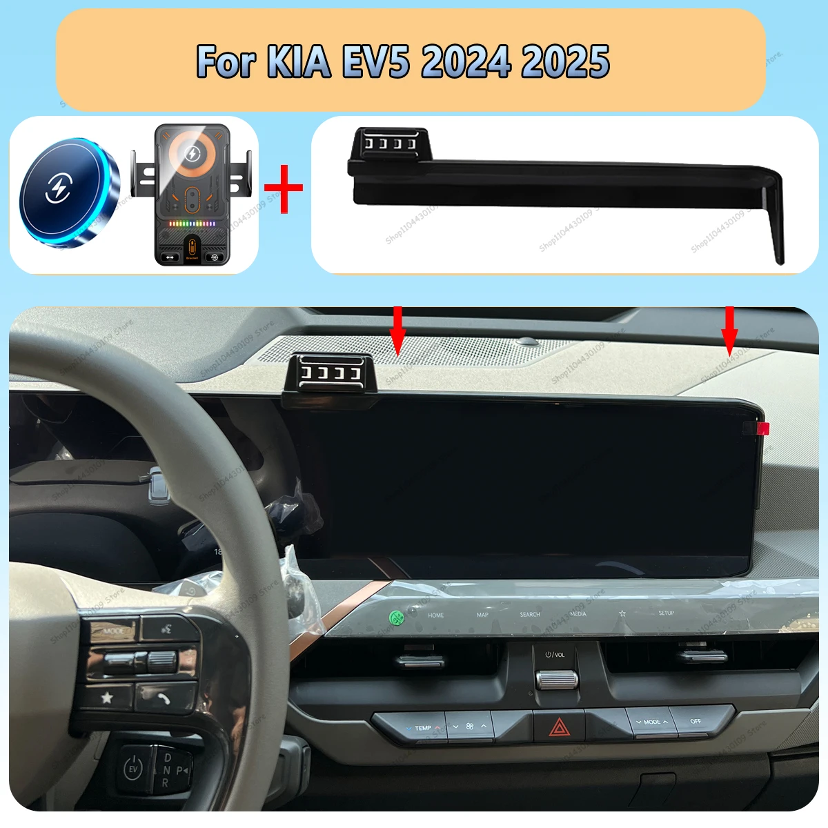 For KIA EV5 2024 2025 Magnetic Wireless Car Charger Air Vent Phone Holder Stand Fast Charging Cellphone Bracket