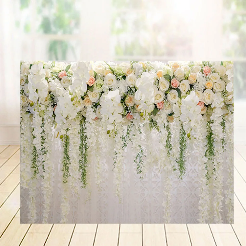 

3D Rose Orchid Printed Premium Vinyl Backdrop For Wedding Photography Studio 210X150Cm Without Shelf Durable Lightweight Photo