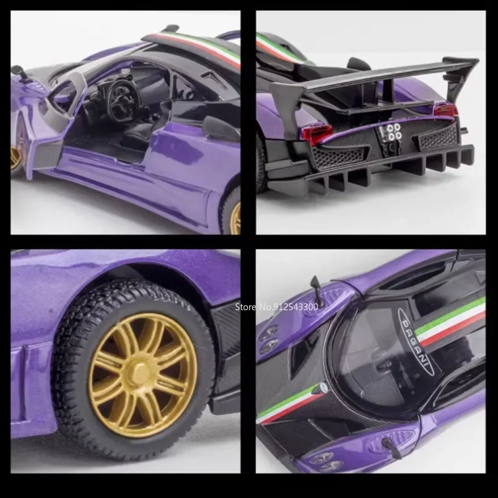 1/31 Pagani Zonda Revolucion Alloy Sports Car Model Toy Metal Diecast Scale Vehicles Models Sound Light Collection Toys for Boys