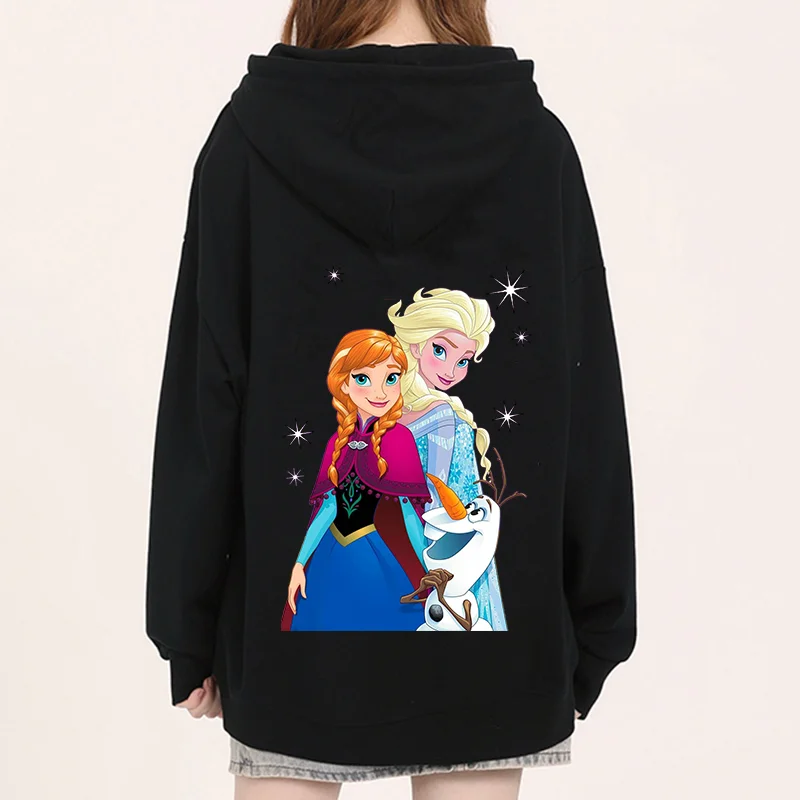 

Disney Frozen Elsa and Anna Olaf Couple Printed Hoodie Cartoon Leisure Sports Street Student Girls Boys Hoodie