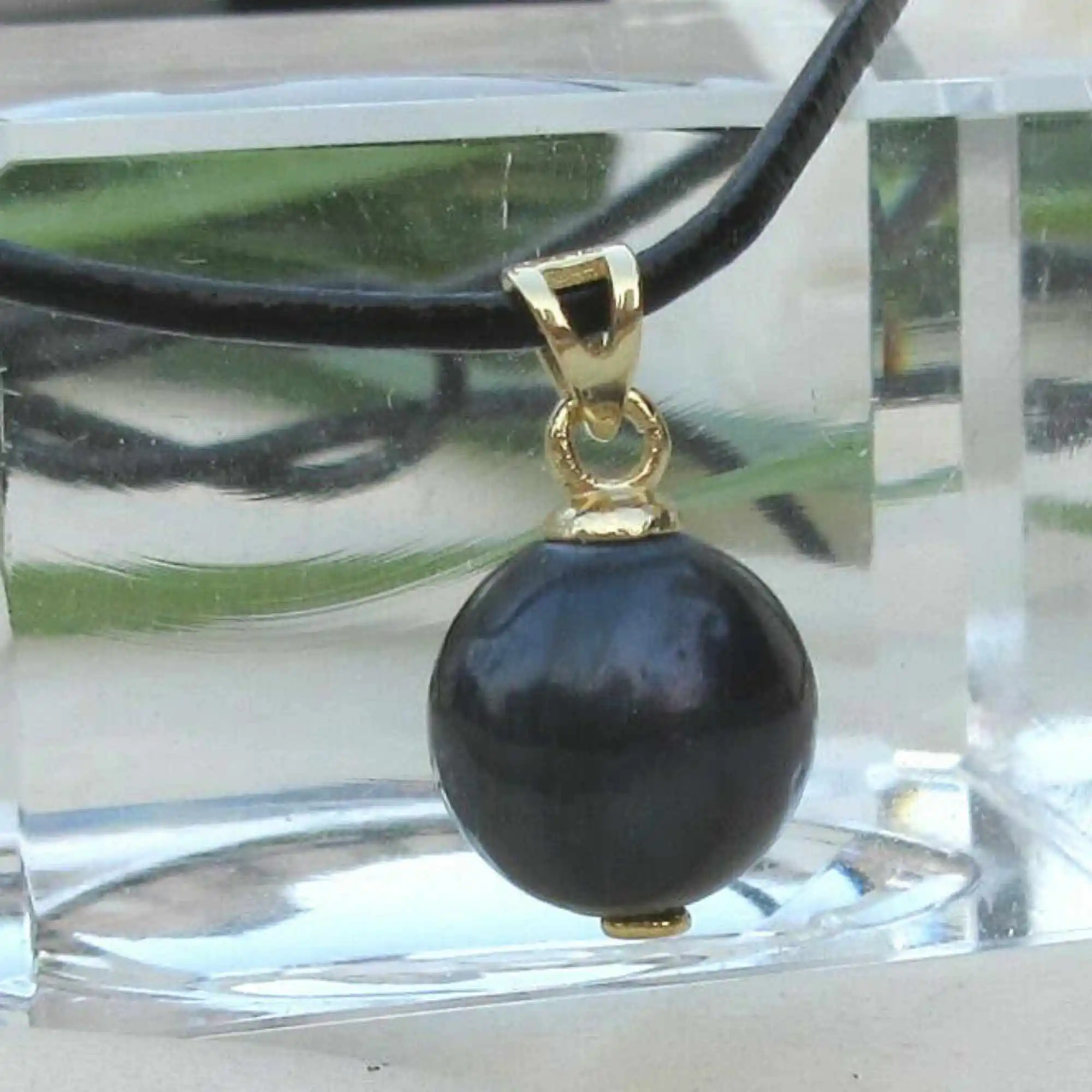 Classic Natural 10-11mm black South sea pearl 14k gold necklace Necklace Cross Gold Keychain Choker Charm Reiki Heart Craft