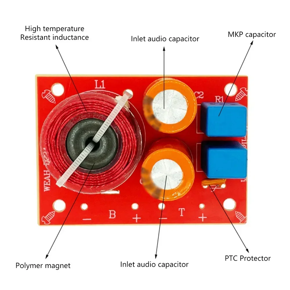 

80W Adjustable Multi Speaker Treble Bass Subwoofer Audio Frequency Divider 2 Way Crossover Filters Updated Version