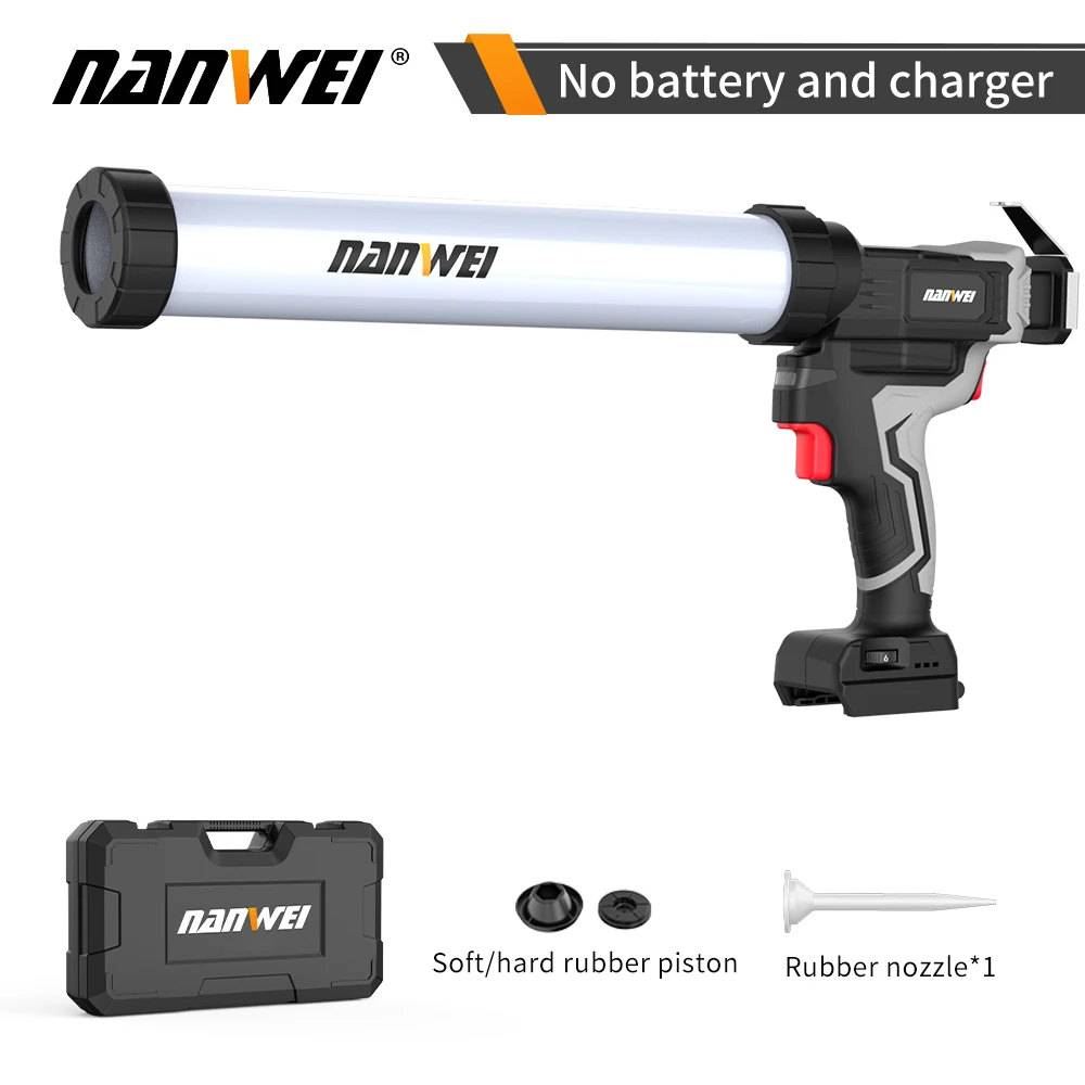 Nanwei Electric Glue Gun Glass Glue Structure Glue Gun Household Wireless Lithium Battery Glue Gun Door and Window Soft and Hard