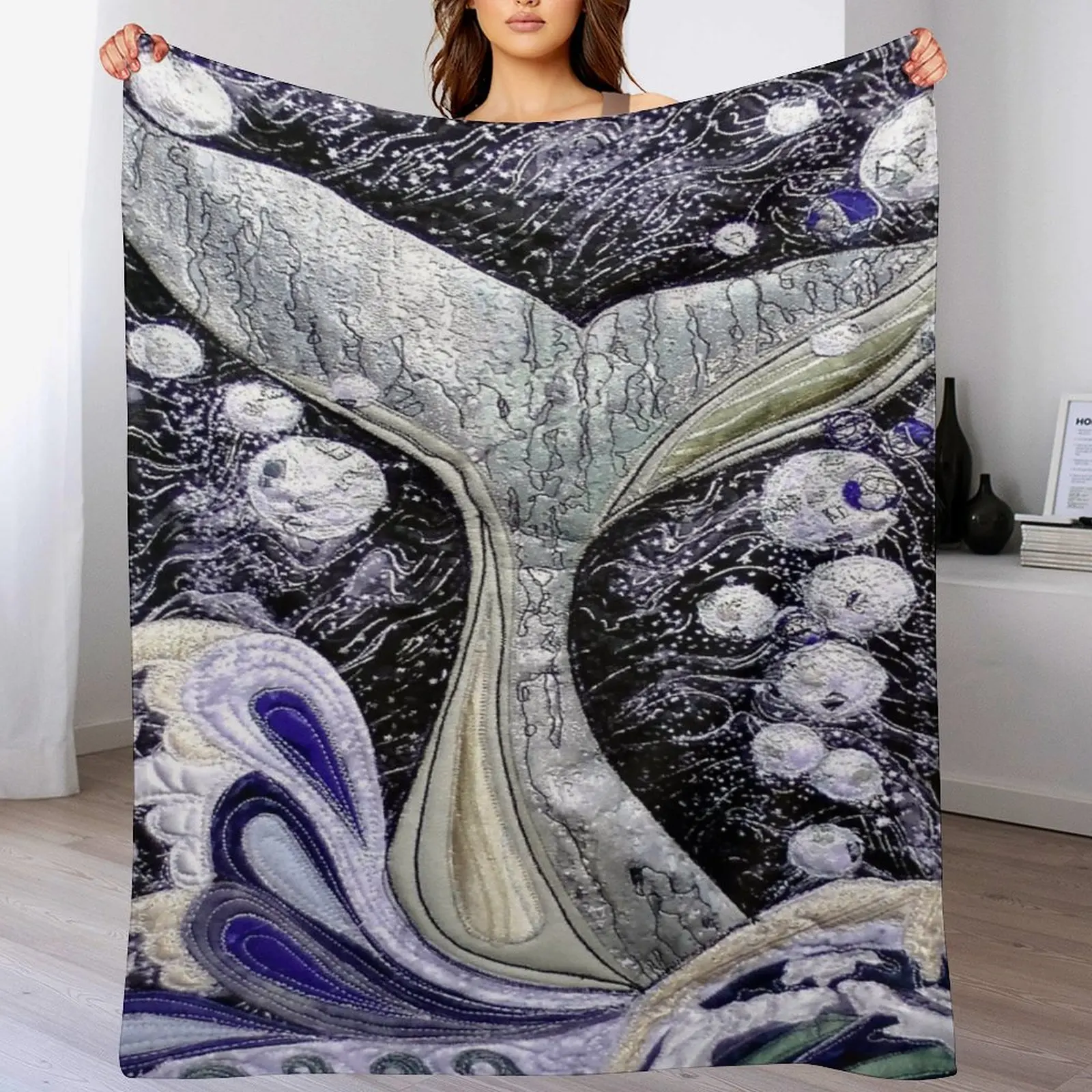 

Whale Song. Throw Blanket Anti Shedding Soft Fuzzy Blanket for Home