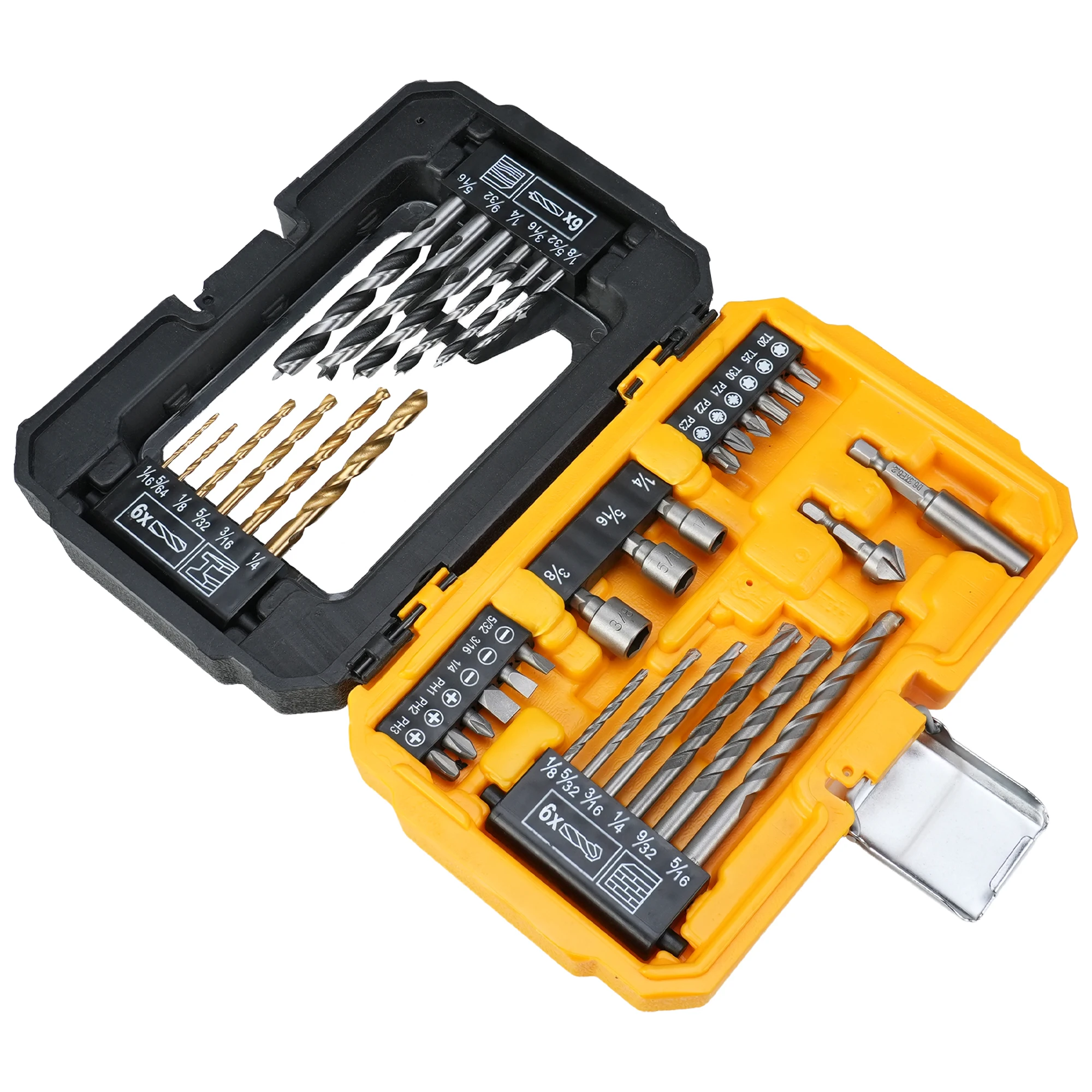 

TOLESA 35PCS Electric Screwdriver Bits Set Impact Drill & Driver Bit Set for Wood Metal 1/4" Hex Shank Cross Slotted Type Socket