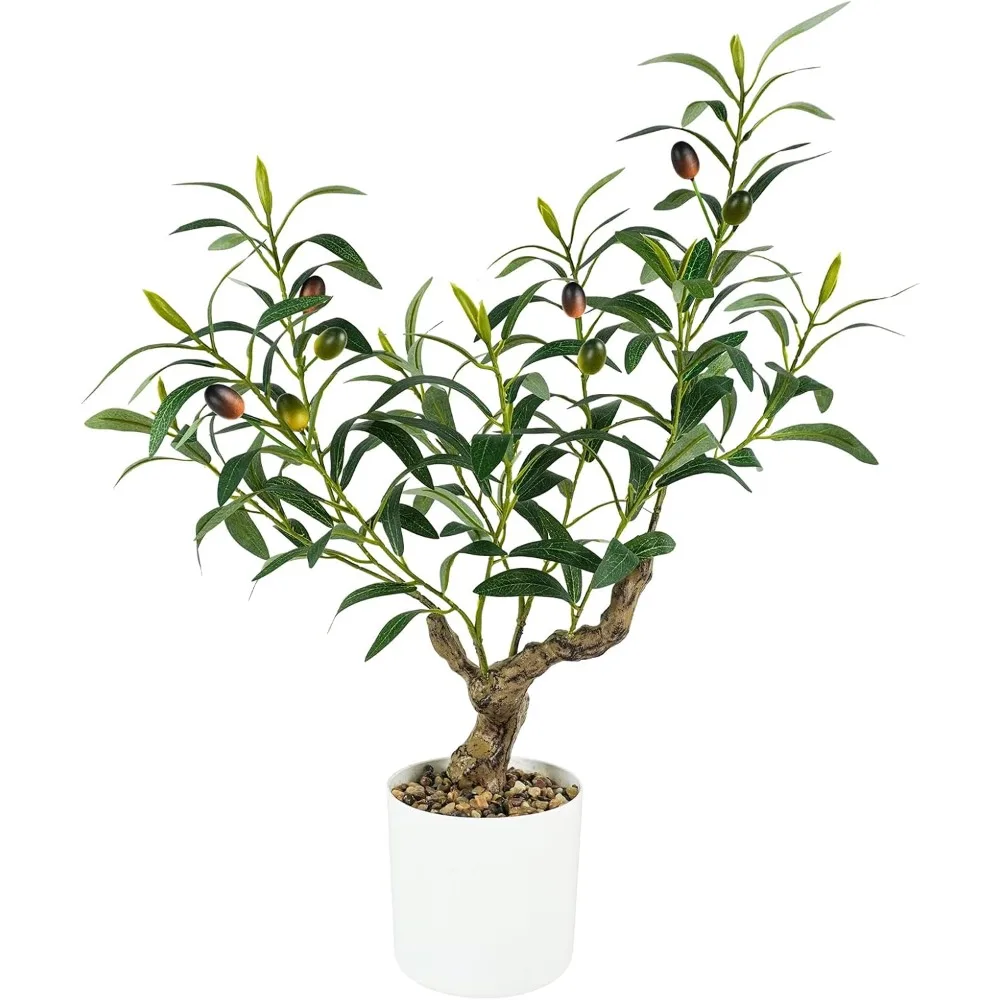 

Fake Olive Plants 2FT, Artificial Small Olive Tree Indoor, Faux Potted Plants Decor for Tabletop