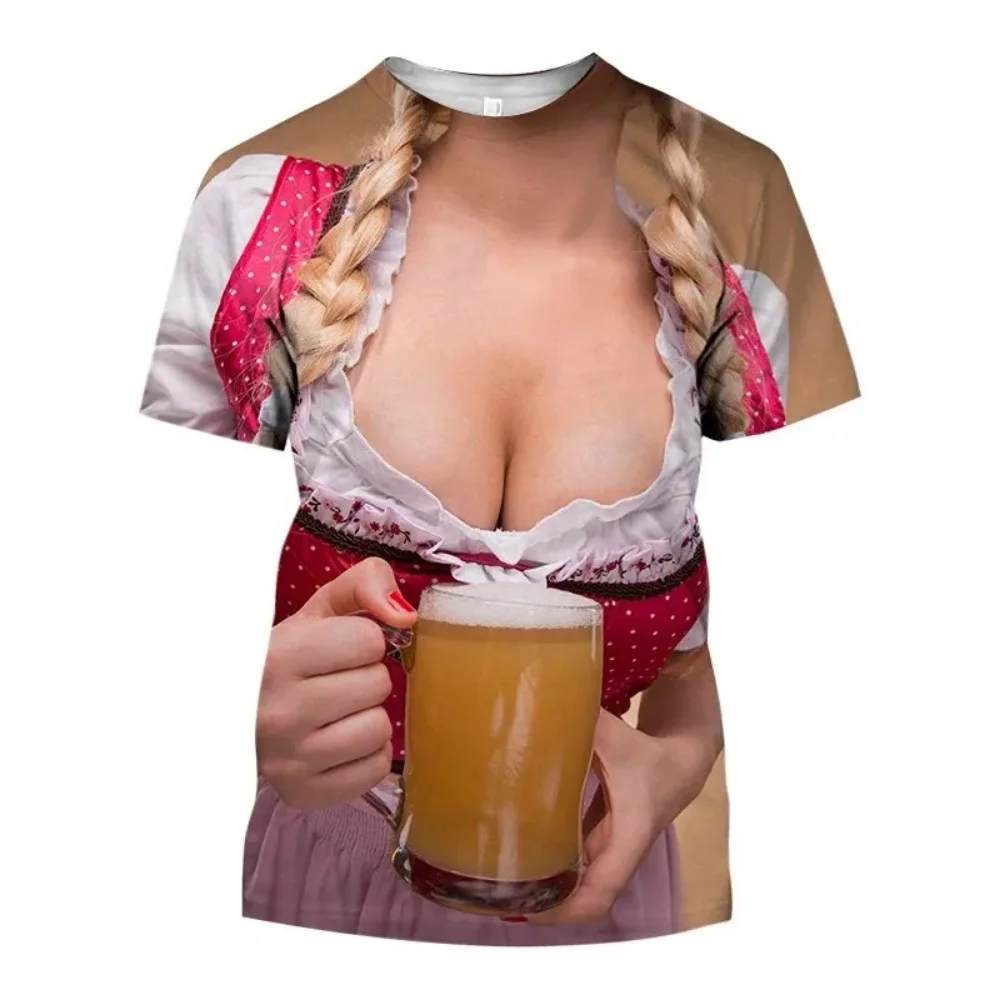 

Модная популярная забавная и интересная мужская футболка с 3D принтом Октоберфеста, праздничная атмосфера, вечерние, повседневный забавный индивидуальный топ