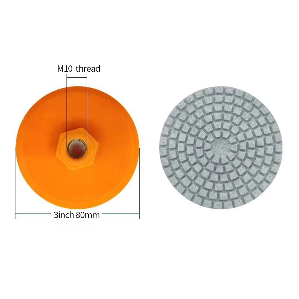 Almohadilla de pulido de 80mm y 3 pulgadas, disco de pulido en seco y húmedo de grano 150-1000, almohadilla de pulido M10 para hormigón, mármol, piedra, encimera de cuarzo