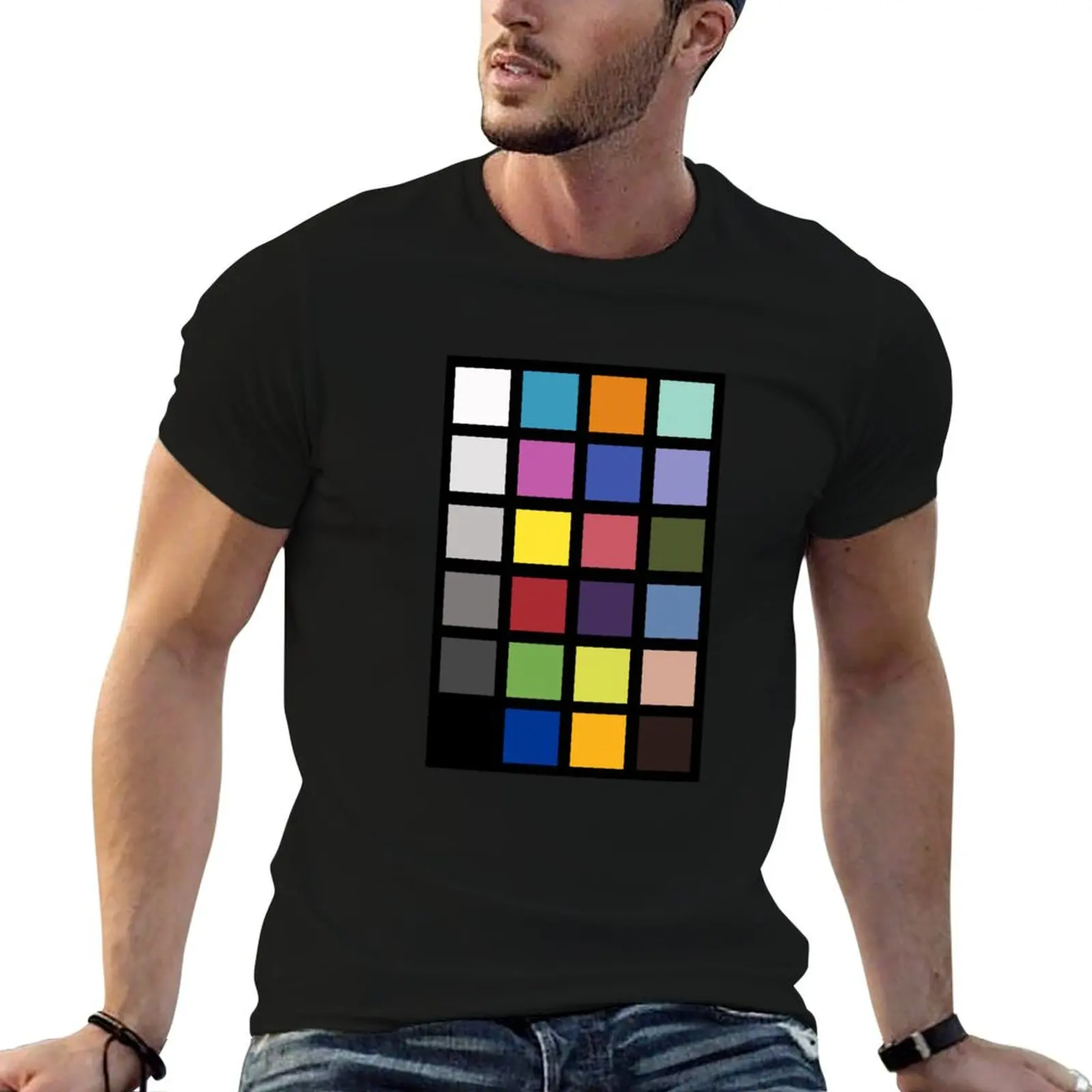 Color Checker T-Shirt All Weather Casual Short Sleeve