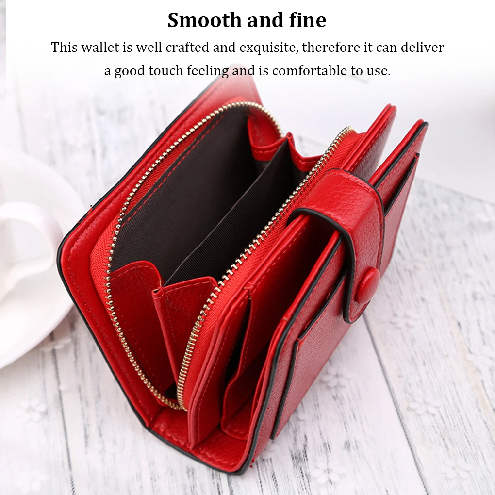 Women Foldable Leather Wallet Banquet Storage Purse Shopping Credit Debit Card Holder Bag Billfold Birthday Gift Blue