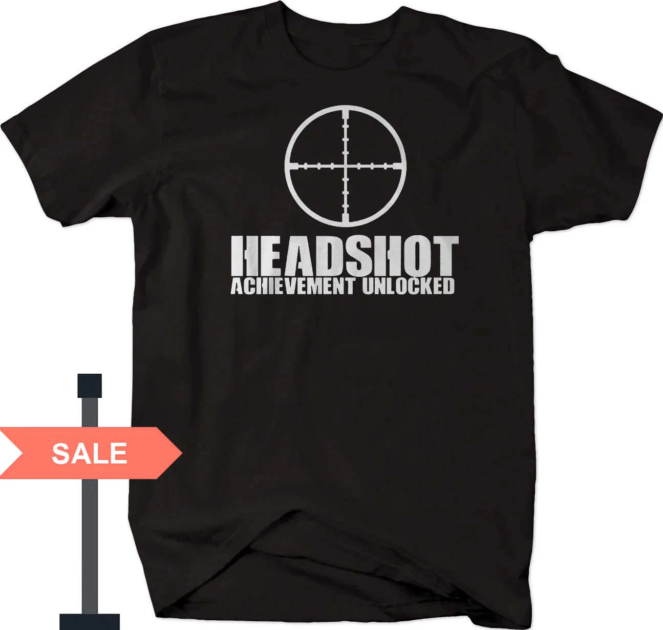 Headshot Achievement Unlocked Shoot Games Sniper T-Shirt 100% Cotton O-Neck Summer Short Sleeve Casual Mens T-shirt Size S-3XL