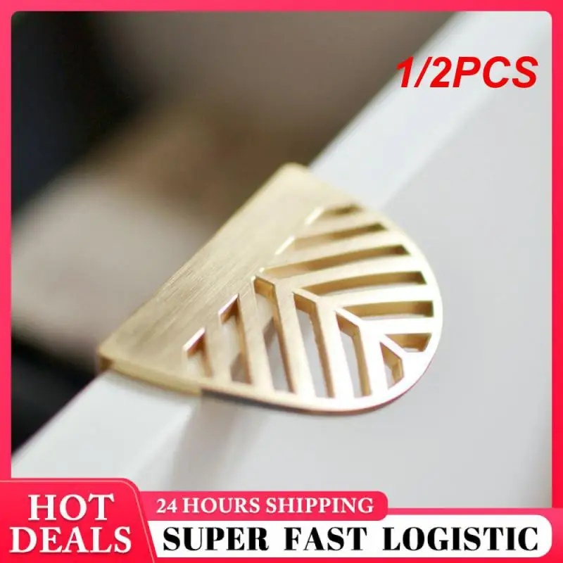 1/2PCS Handle Leaf Type Installation Furniture Handle Invisible Handle Cabinet Wardrobe Furniture Drawer Zinc Alloy