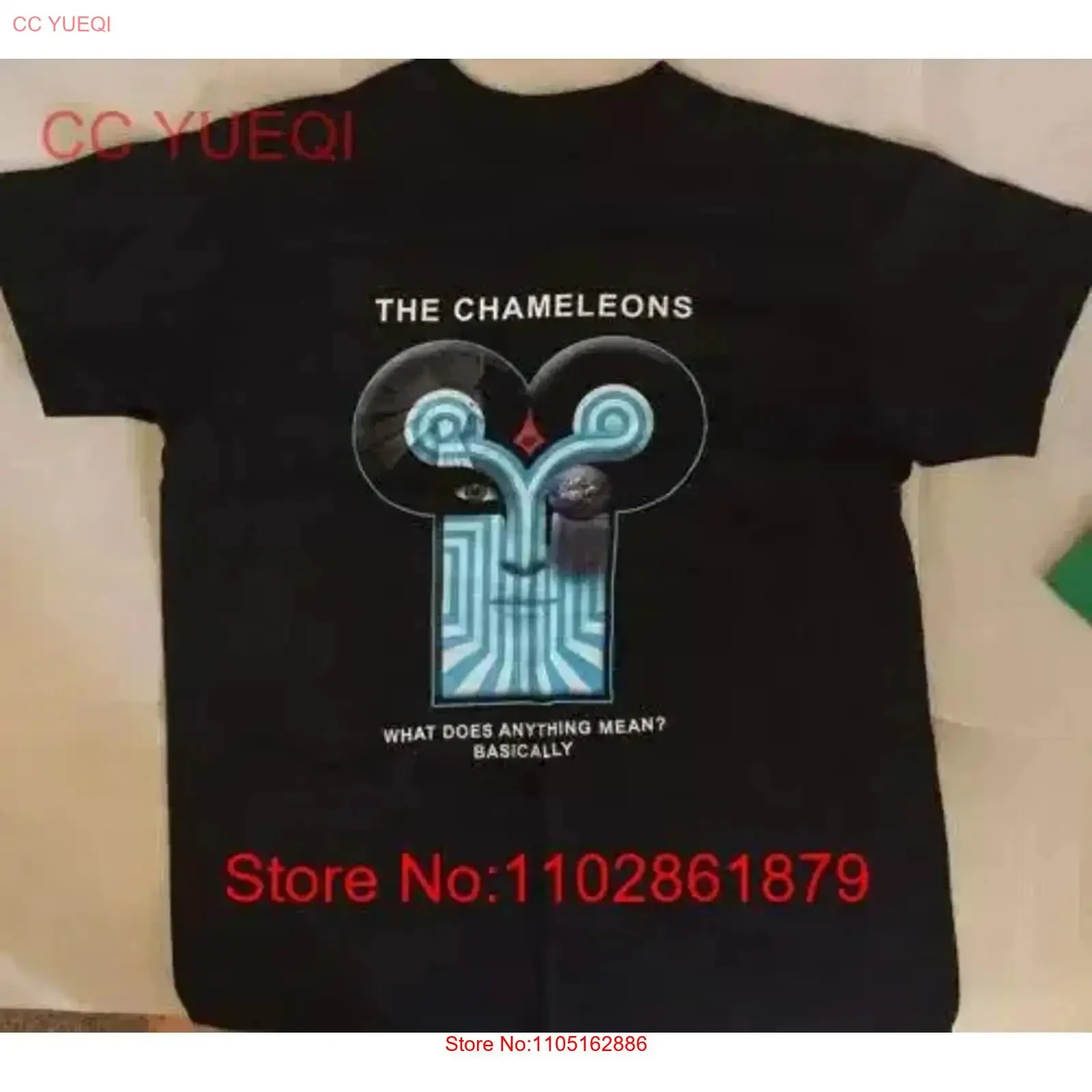 Vtg The Chameleons Band ماذا يعني القطن الأسود جميع المقاسات تي شيرت عتيق مغسول متعدد الاستخدامات مريح كاجوال عتيق
