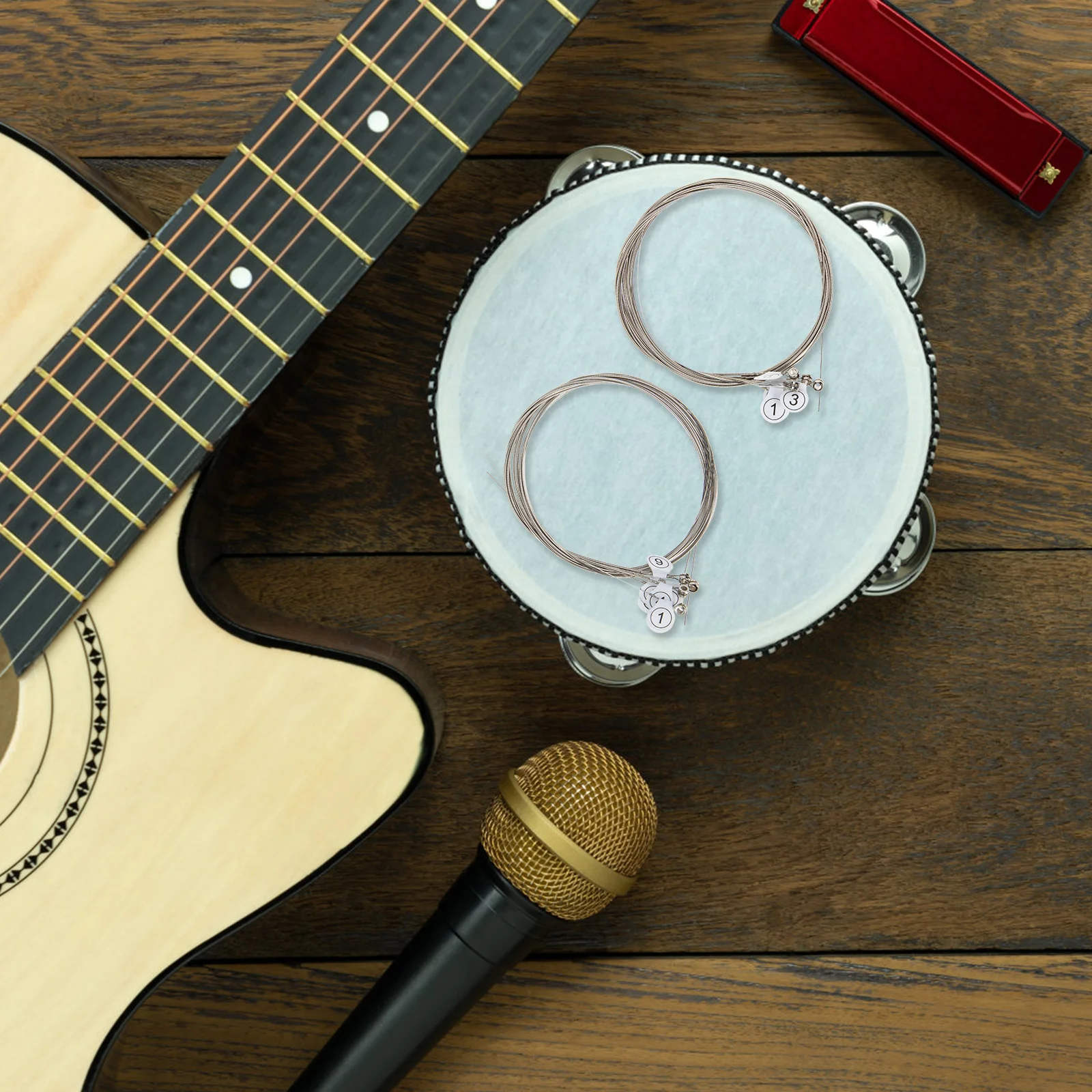 

2Sets Durable Electric Guitar Strings Professional Replacement Accessory Strong Practical Easy to Use Folk Guitar Strings