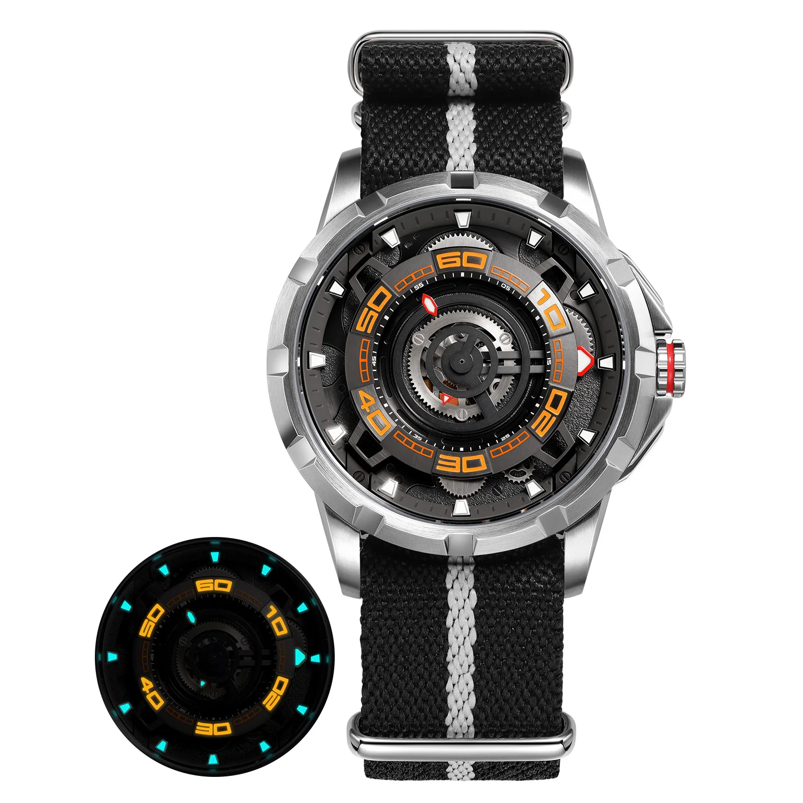 BERNY Automatic Men's Skeleton Watch 42mm 5ATM Sapphire