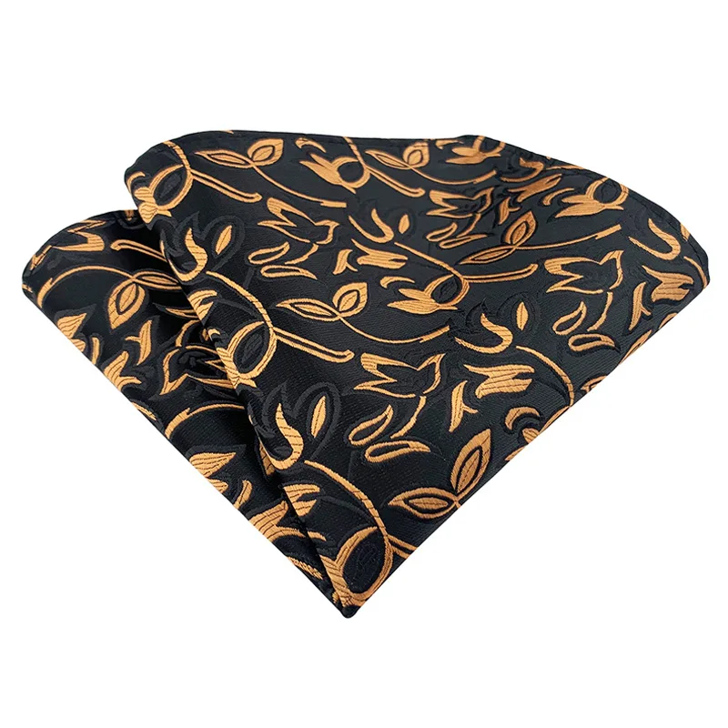 25*25cm Man\'s New Geometric Floral Leaf Polyester Pocket Square Woman\'s Business Wedding Suit Handkerchief Accessories