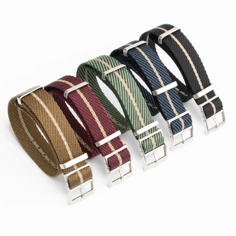 Cinturino in nylon morbido 20mm 22mm cinturino in tela pregiata fibbia ad ardiglione in acciaio inossidabile condimenti di ricambio orologio Seiko Omega universale B