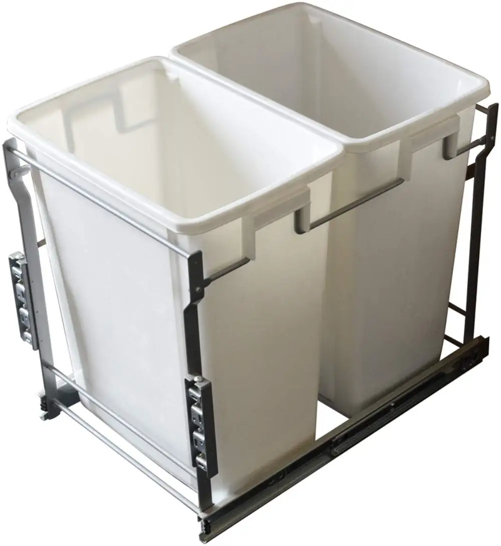 Pull-Out Waste Bin 38 Quart Soft Close Side-Mount Slides Under Kitchen Cabinet 21