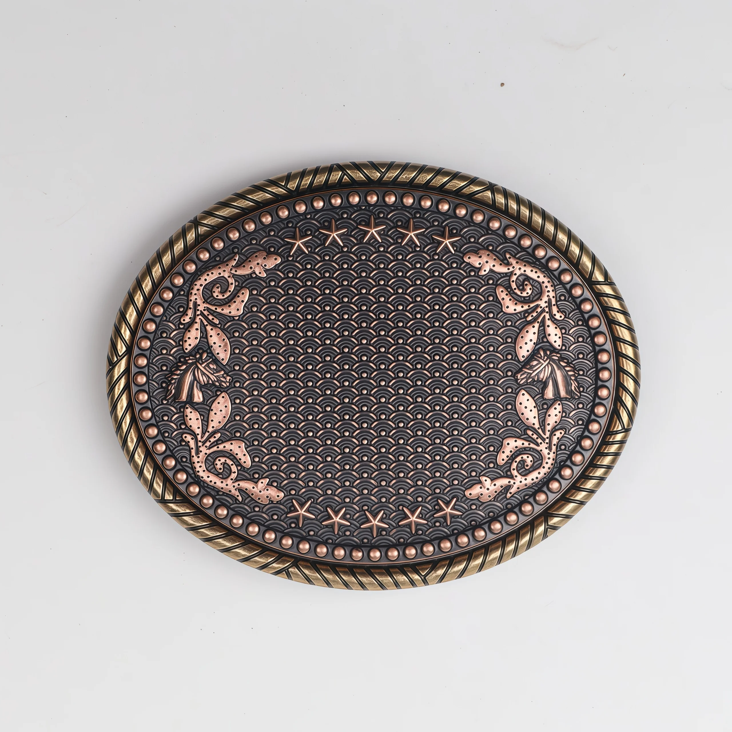 A belt buckle head - a western cowboy-style belt buckle head - a metal buckle head